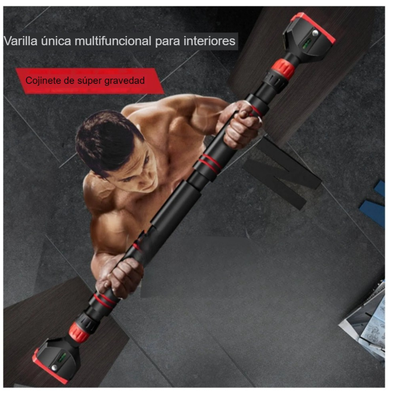 Barra de Dominadas Horizontal Ajustable Para Puerta