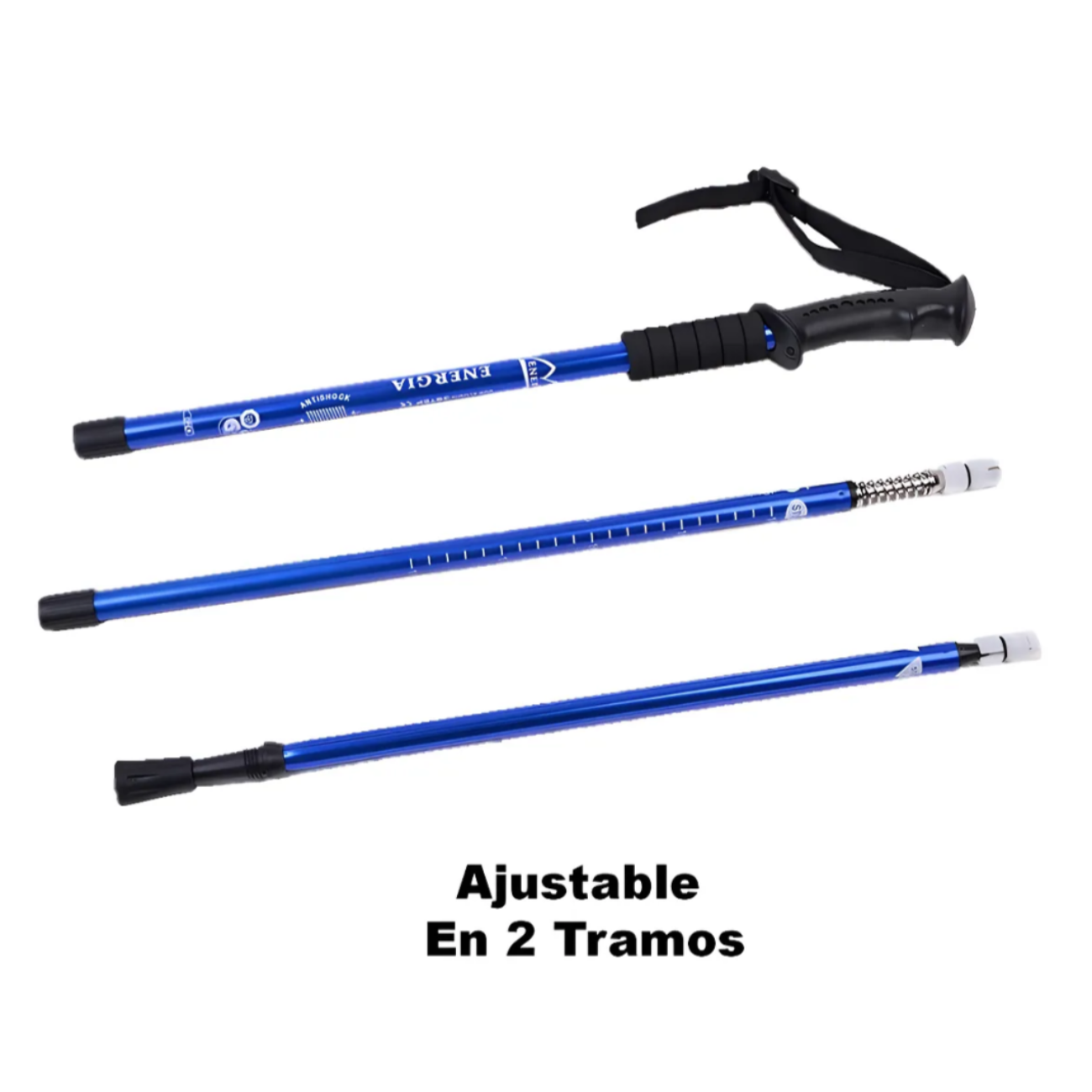 Bastón Senderismo 2 Tramos Adaptativo Anti-shock Aluminio