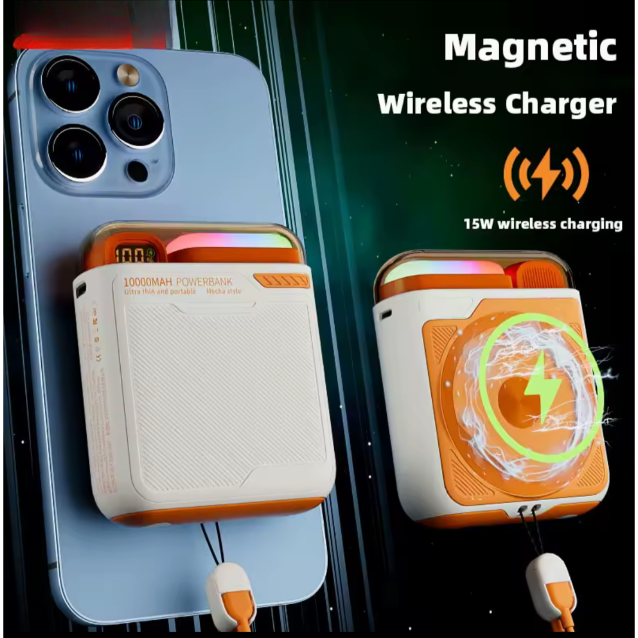 Batería Magnética Carga Rápida 22,5w  Pantalla Digital