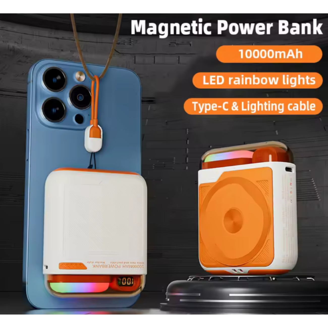 Batería Magnética Carga Rápida 22,5w  Pantalla Digital