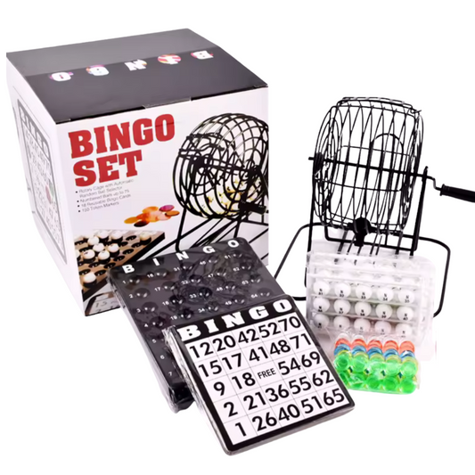 Set de Bingo Tómbola de Metal Resistente  + Cartones