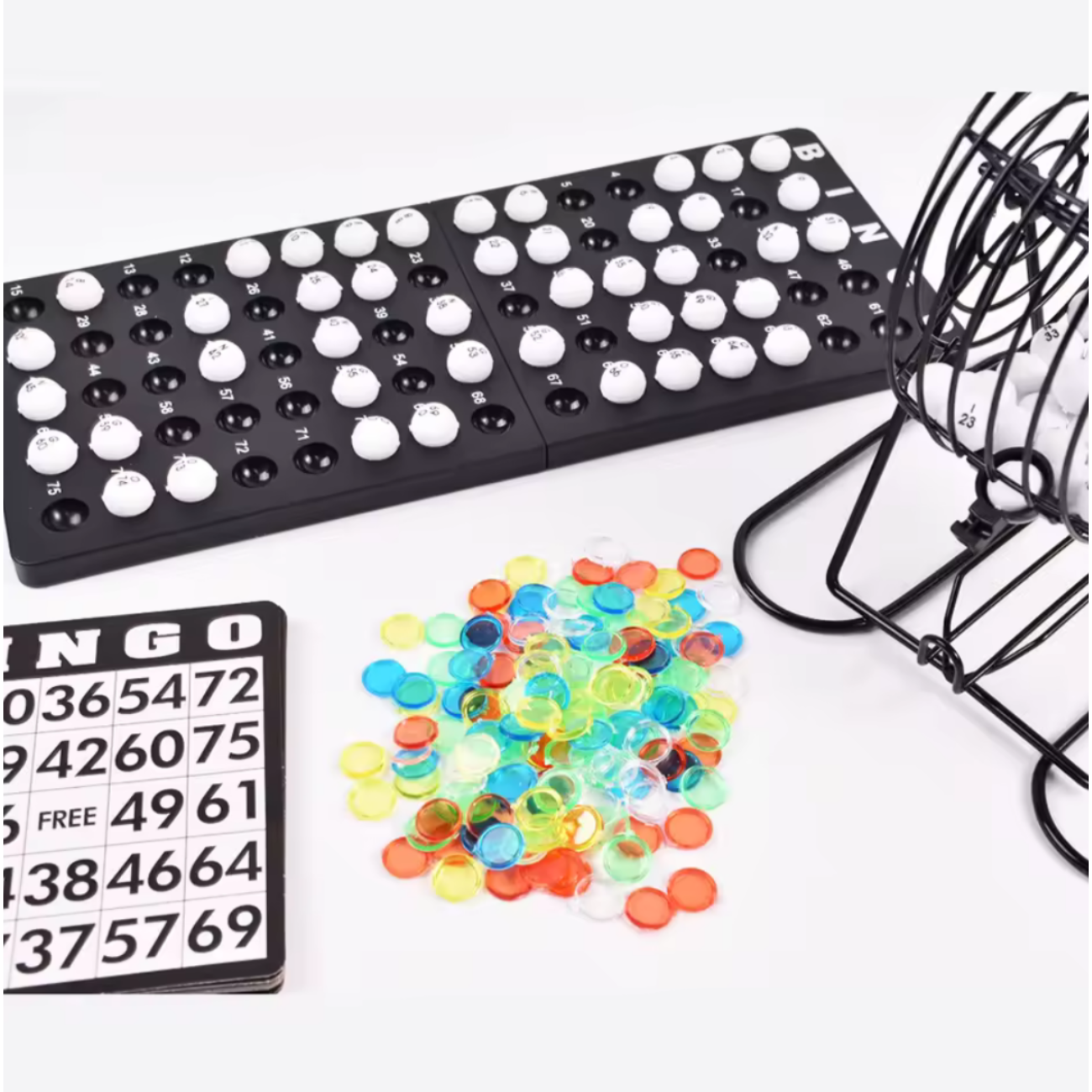 Set de Bingo Tómbola de Metal Resistente  + Cartones