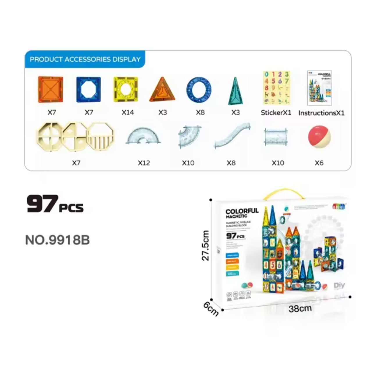 Bloques Magnéticos 3d Juego De 97 Piezas Educativo