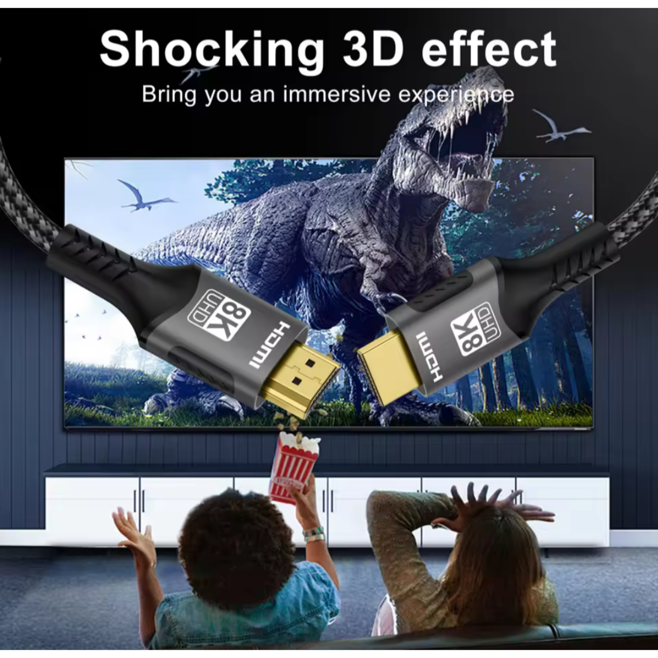Cable HDMI Reforzado 8k @ 60hz De 3 Metros Ultra Hd, 2.1v
