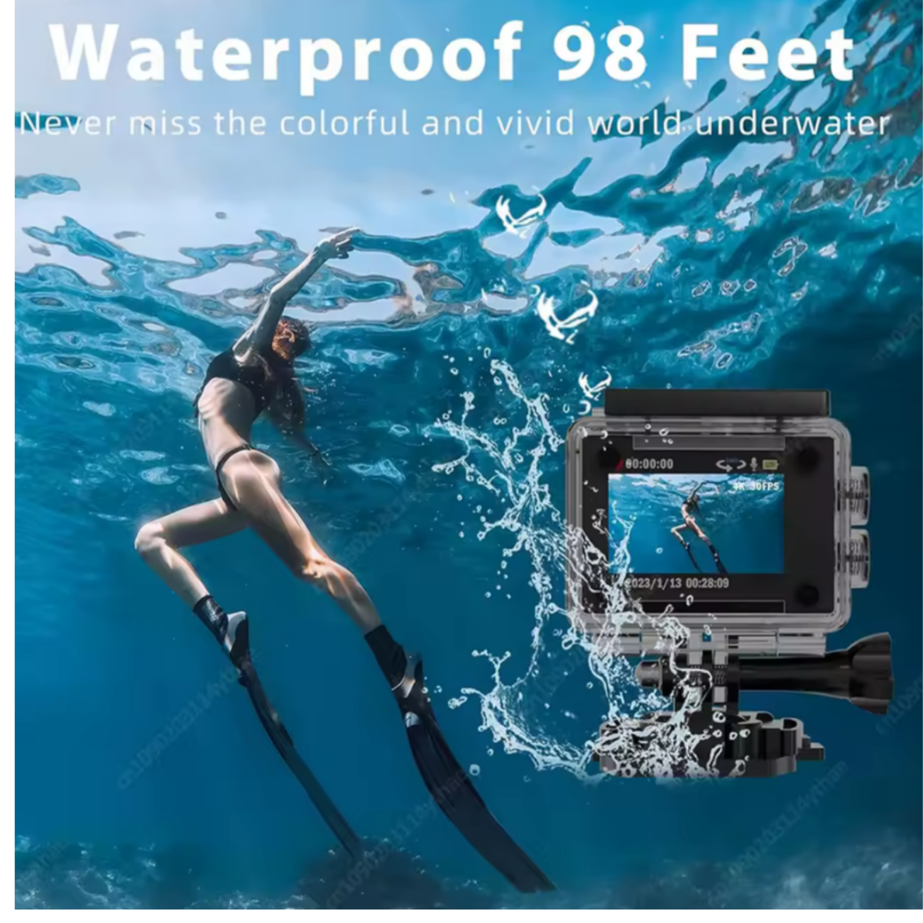 Cámara Deportiva 4k Wi-fi Sumergible 30mts Ultra Hd