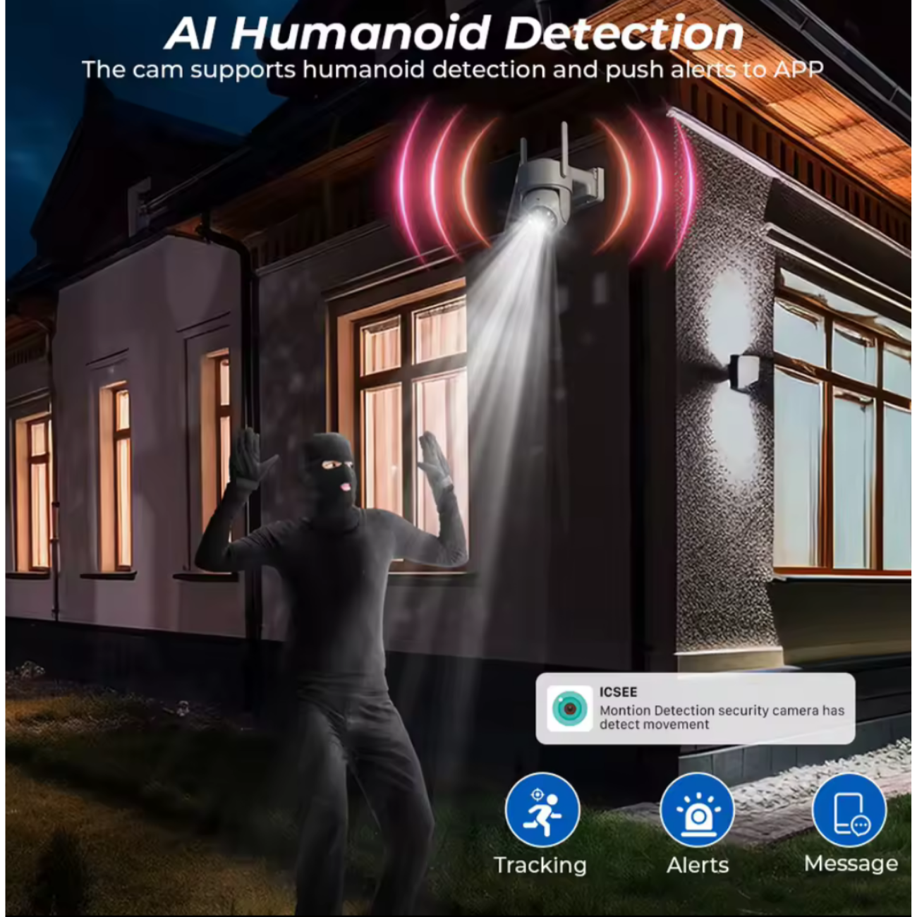Cámara Exterior Con Panel Solar,  Wi-fi Y Visión Nocturna