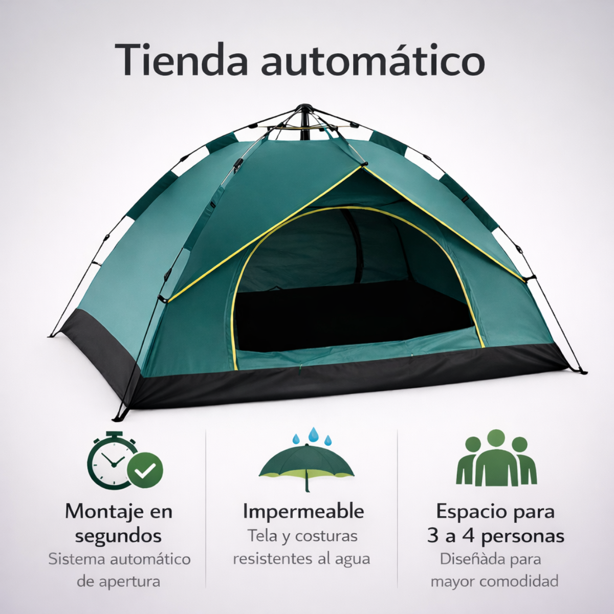 Carpa 3-4 Personas Impermeable Ultraliviana Camping