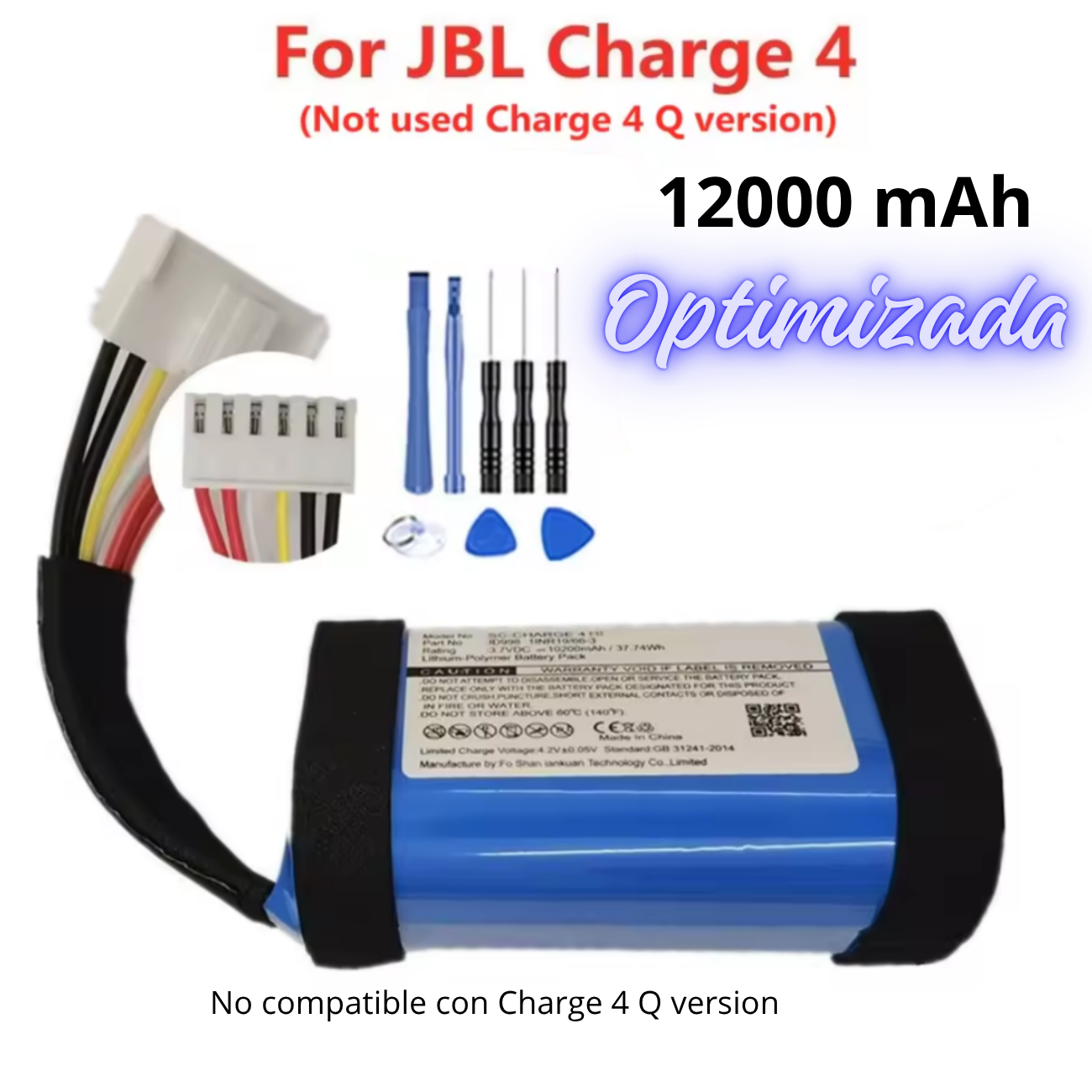 Batería de reemplazo 12000 mAh para JBL Charge 4
