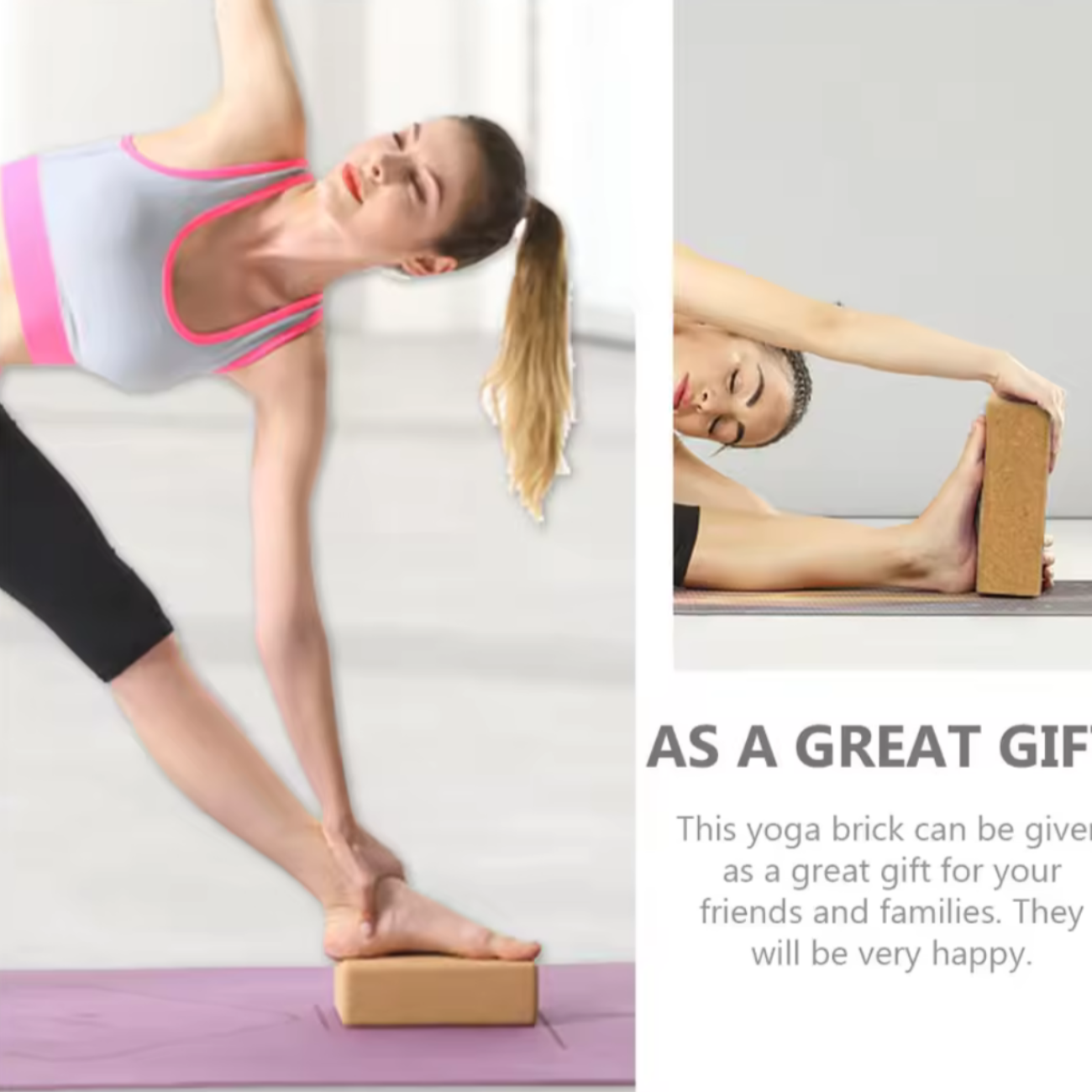 Bloque de Yoga Corcho Pilates Elongación Alta Densidad Ecológico