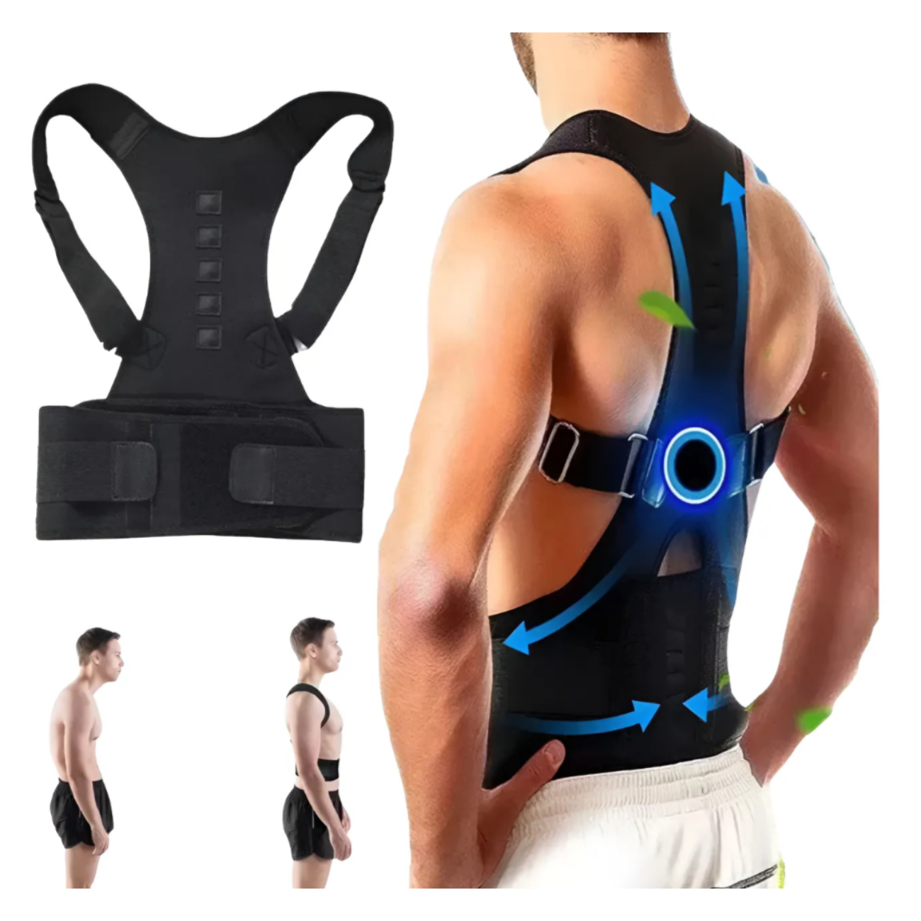 Corrector de postura lumbar unisex para gimnasio y peso