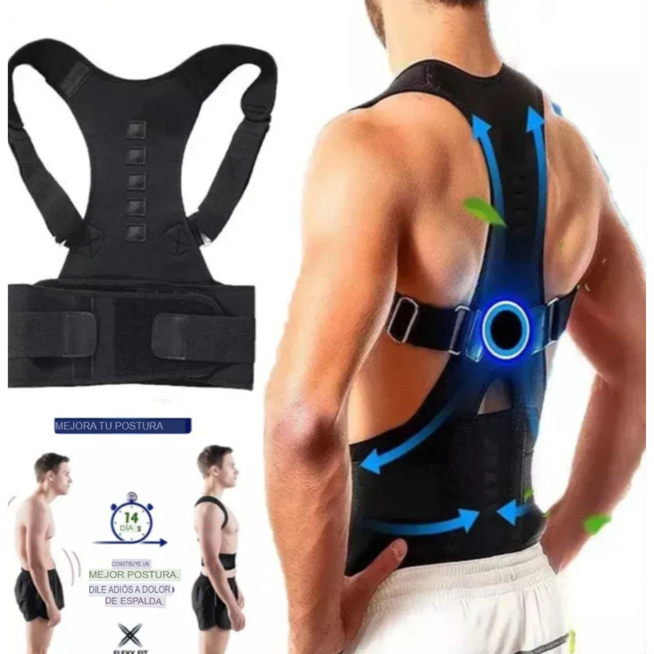 Corrector de postura lumbar unisex para gimnasio y peso