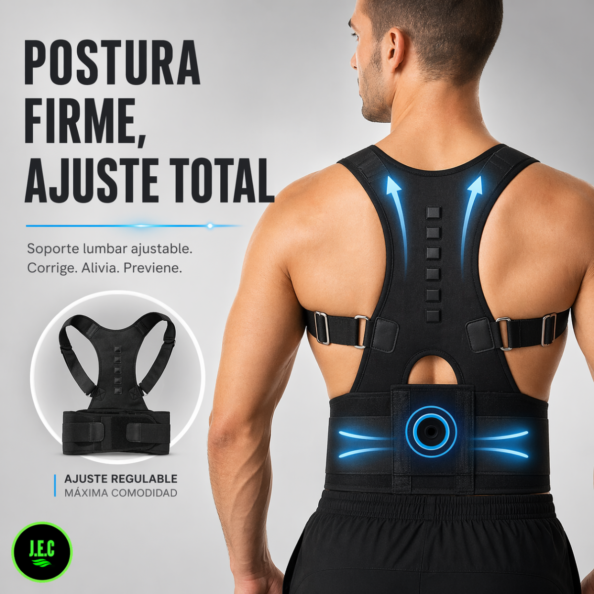 Corrector de postura lumbar unisex para gimnasio y peso