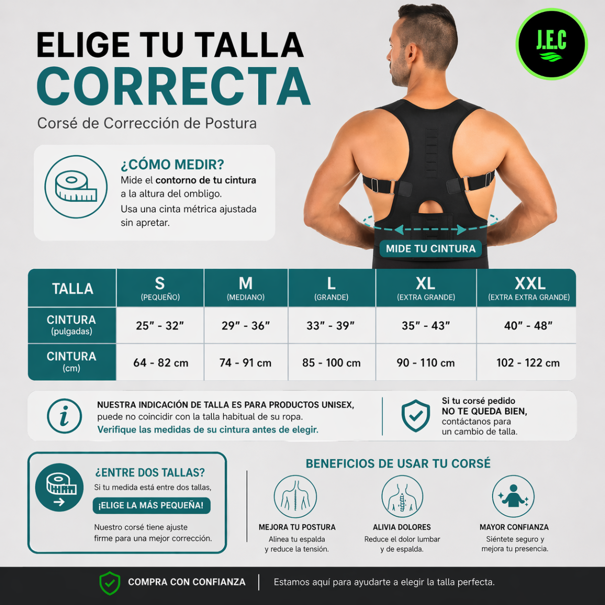 Corrector de postura lumbar unisex para gimnasio y peso