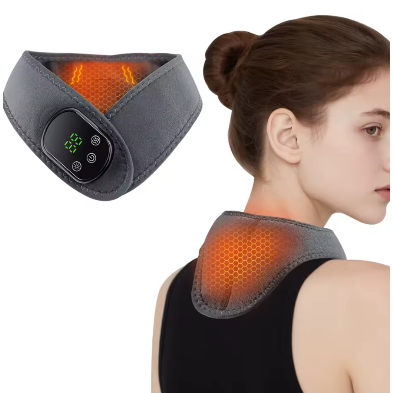 Almohadilla Térmica Con Vibración Para Cuello Masajeador