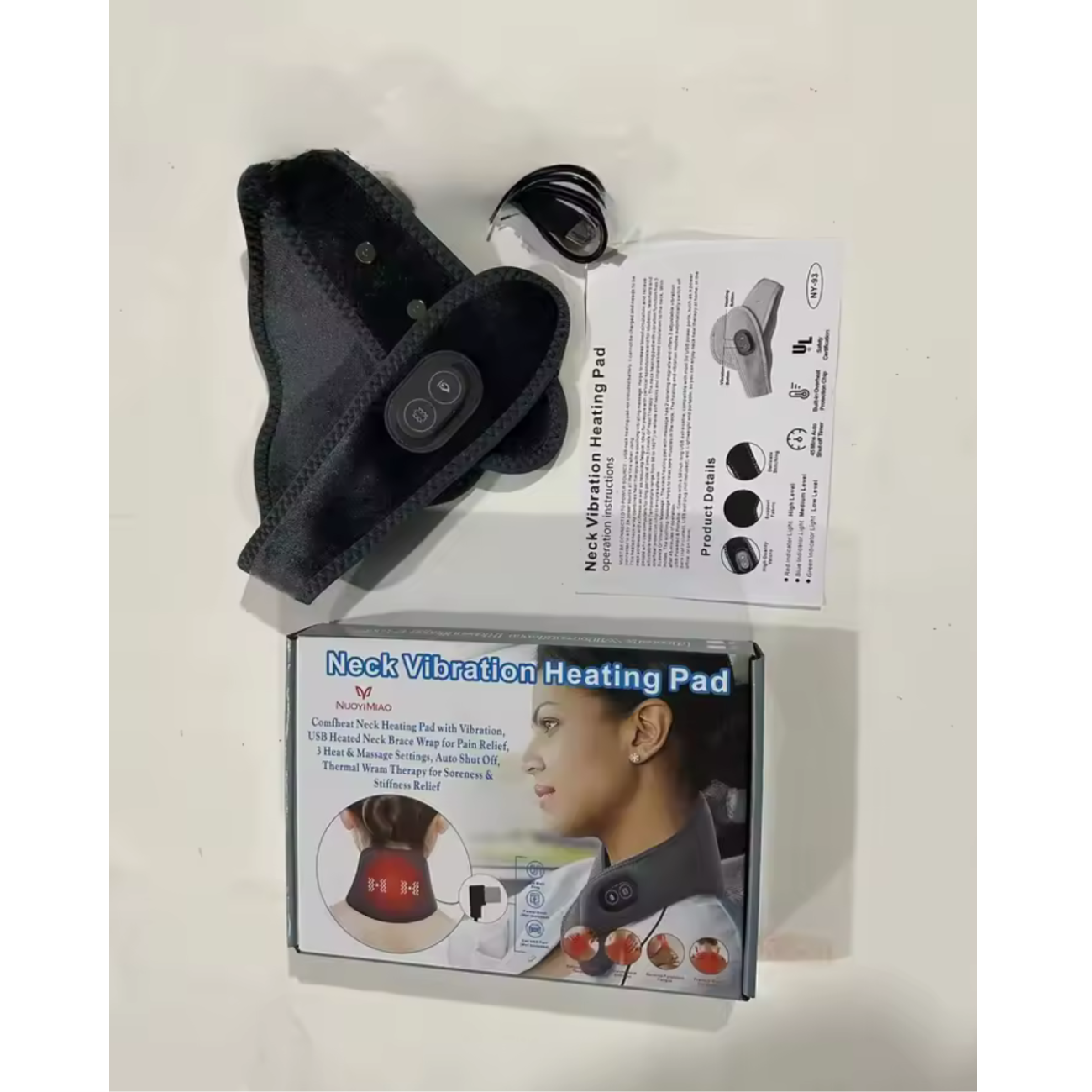 Almohadilla Térmica Con Vibración Para Cuello Masajeador