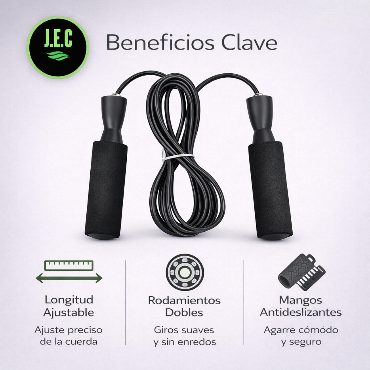 Cuerda Para Saltar Fitness Ajustable con Rodamientos