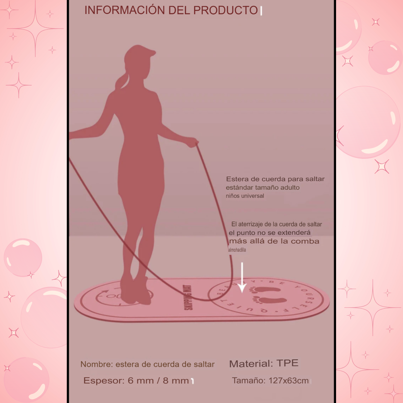 Esterilla Antigolpes Para Saltar Cuerda - 8 Mm - Fitness