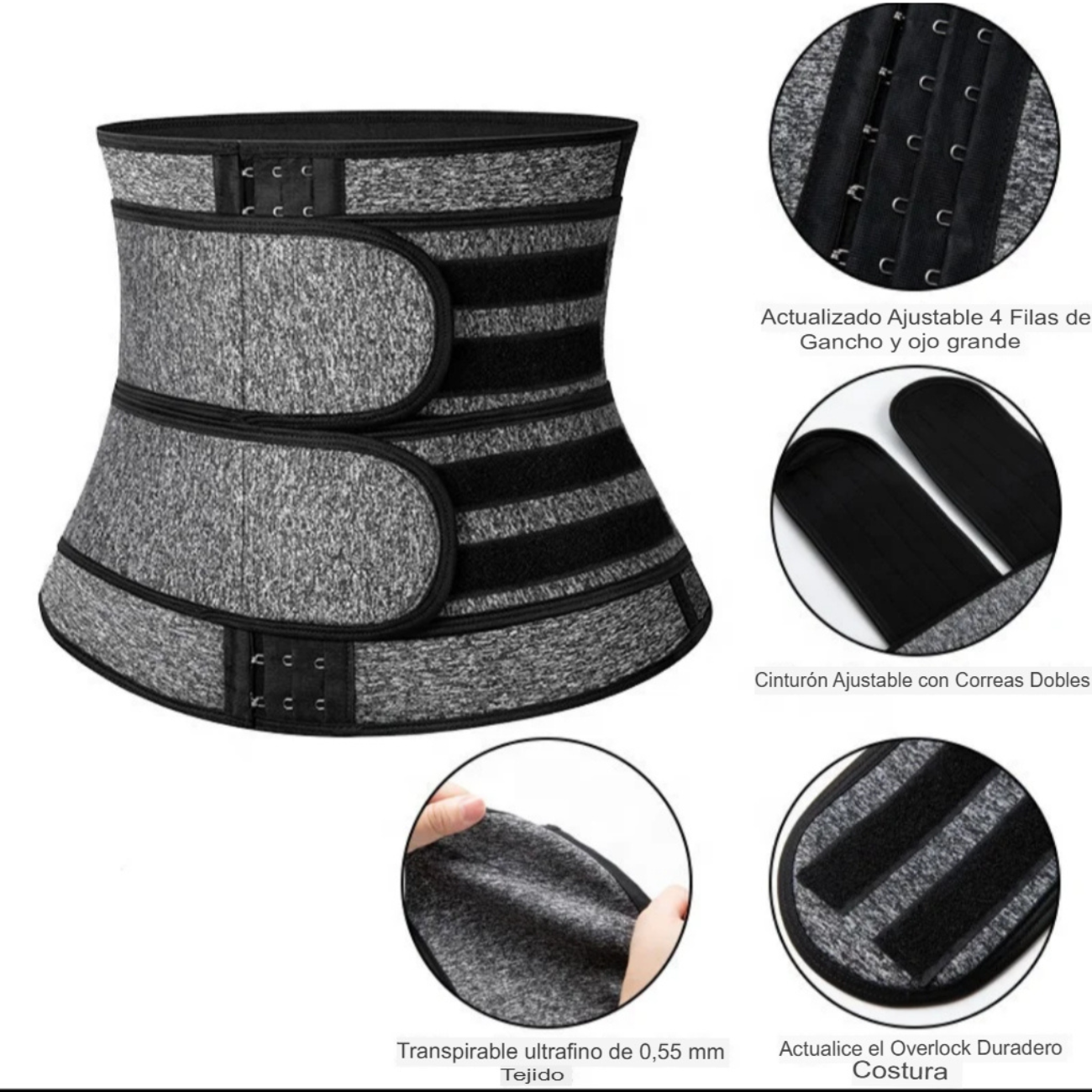 Faja modeladora reductora cintura mujer deportiva