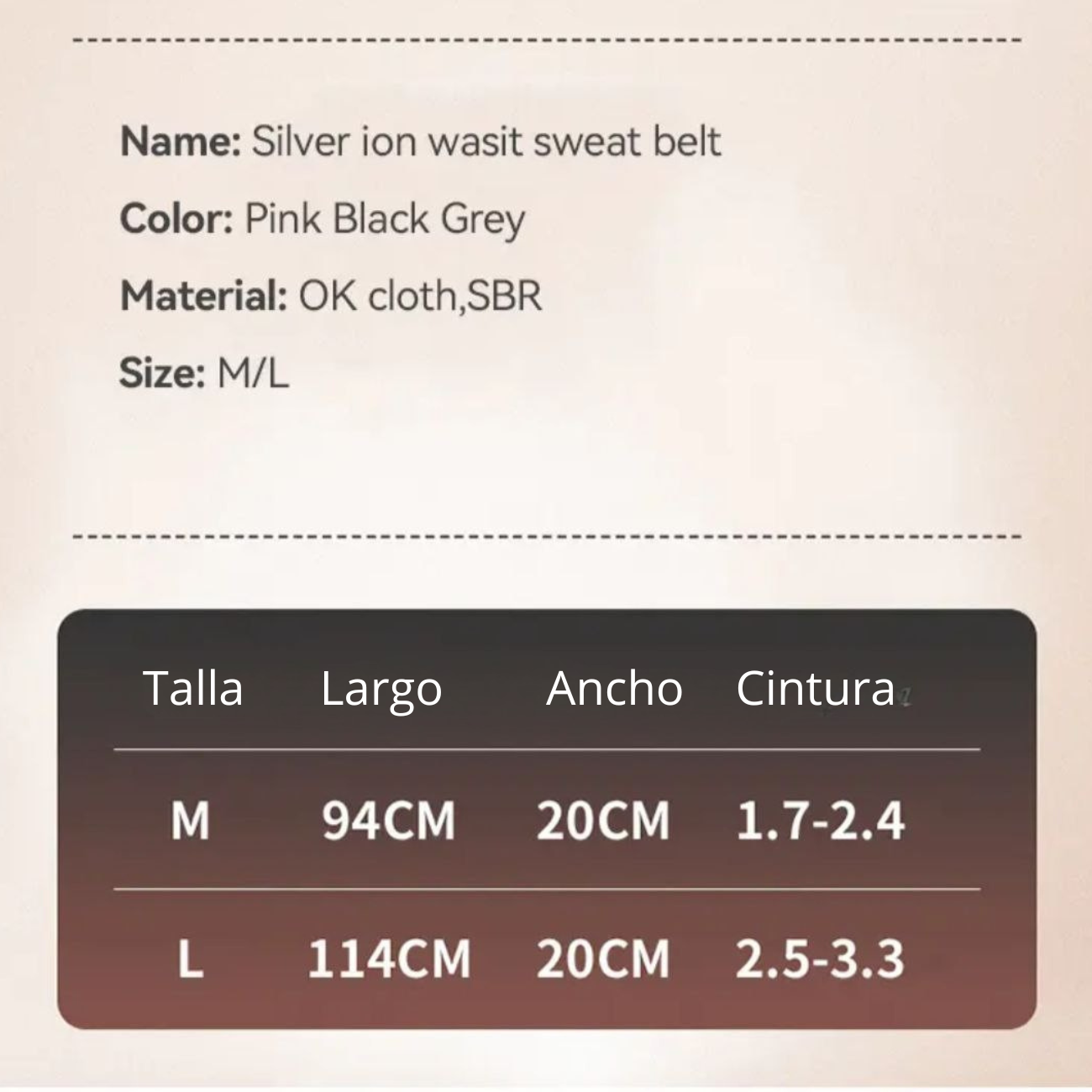 Faja Reductora Con Iones De Plata Mujer | Cinturón Ajustable