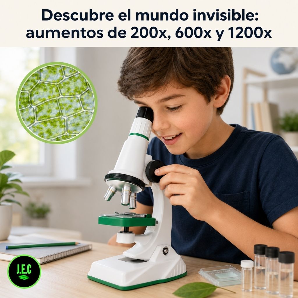 Microscopio Educativo para Niños con Luz LED y Kit completo