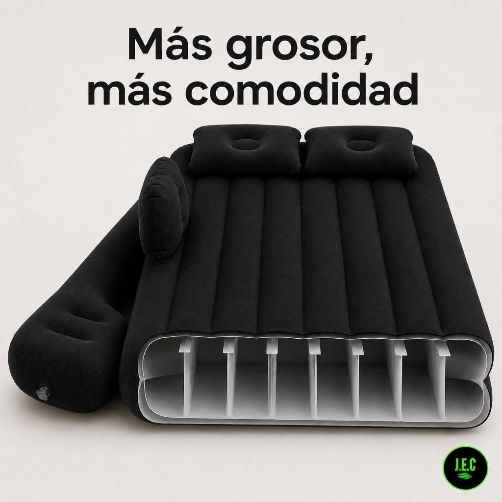 Colchón Inflable para Auto y Camping con Almohadas