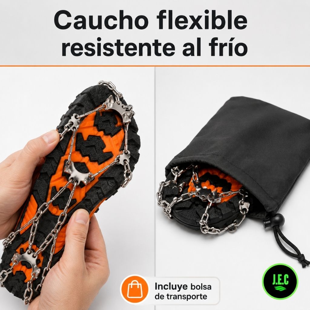 Crampones de 8 Puntas para Nieve y Hielo Antideslizantes
