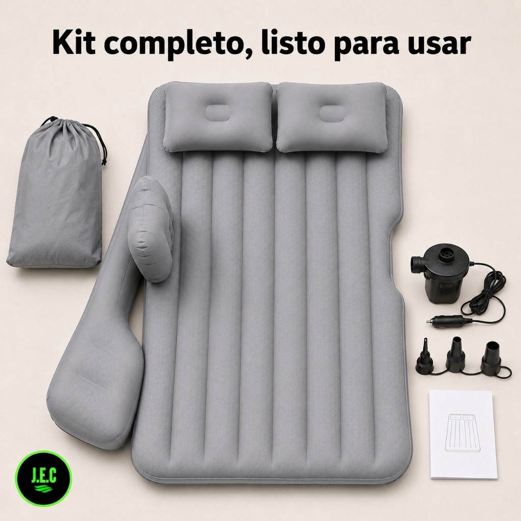 Colchón Inflable para Auto y Camping con Almohadas