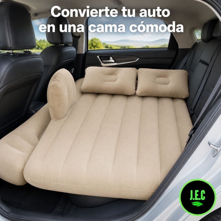 Colchón Inflable para Auto y Camping con Almohadas