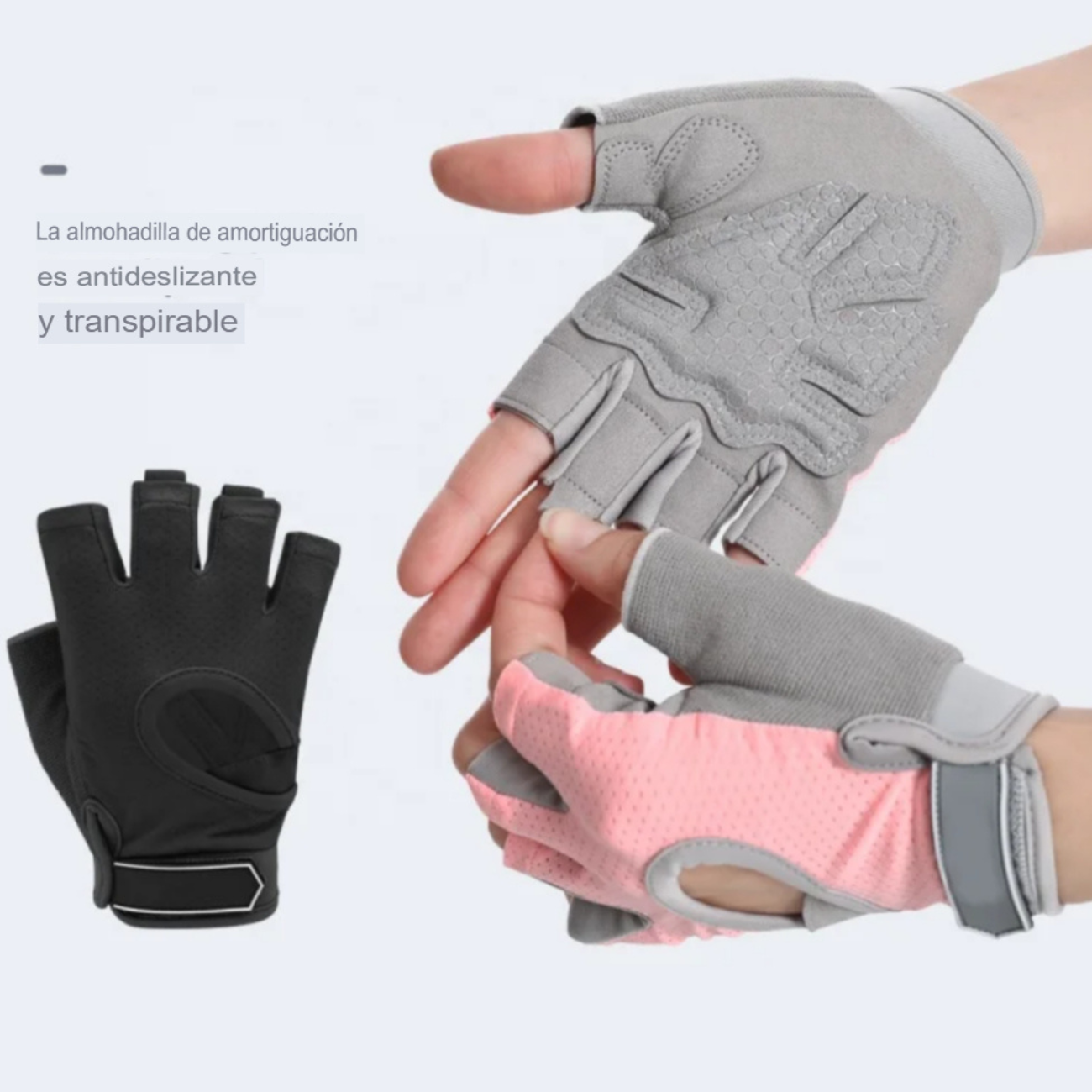 Guantes Medio Dedo Ciclismo Y Gimnasio Antideslizantes