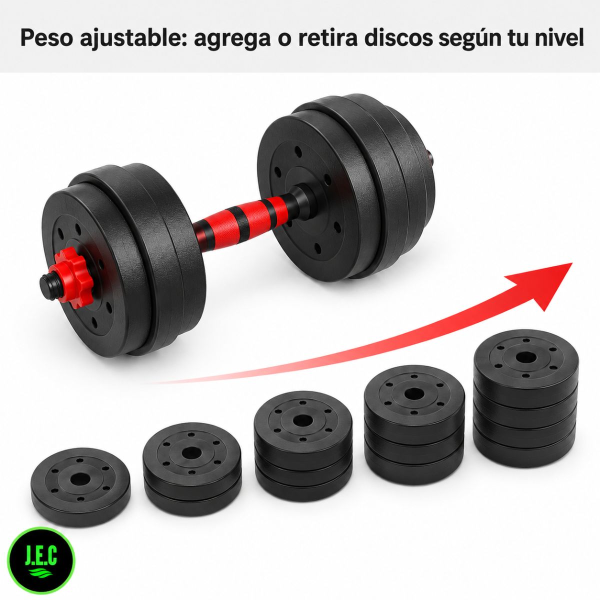 Set de Mancuernas Ajustables 20 Kg 3 en 1 para Casa
