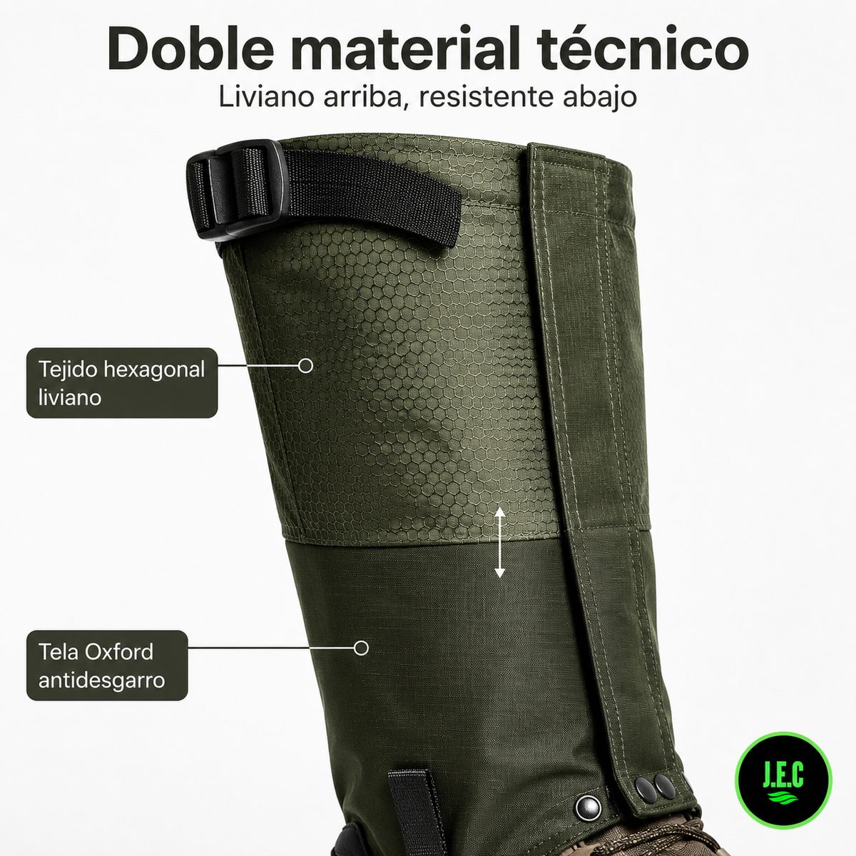 Polainas Trekking Impermeables con Triple Anclaje Oxford