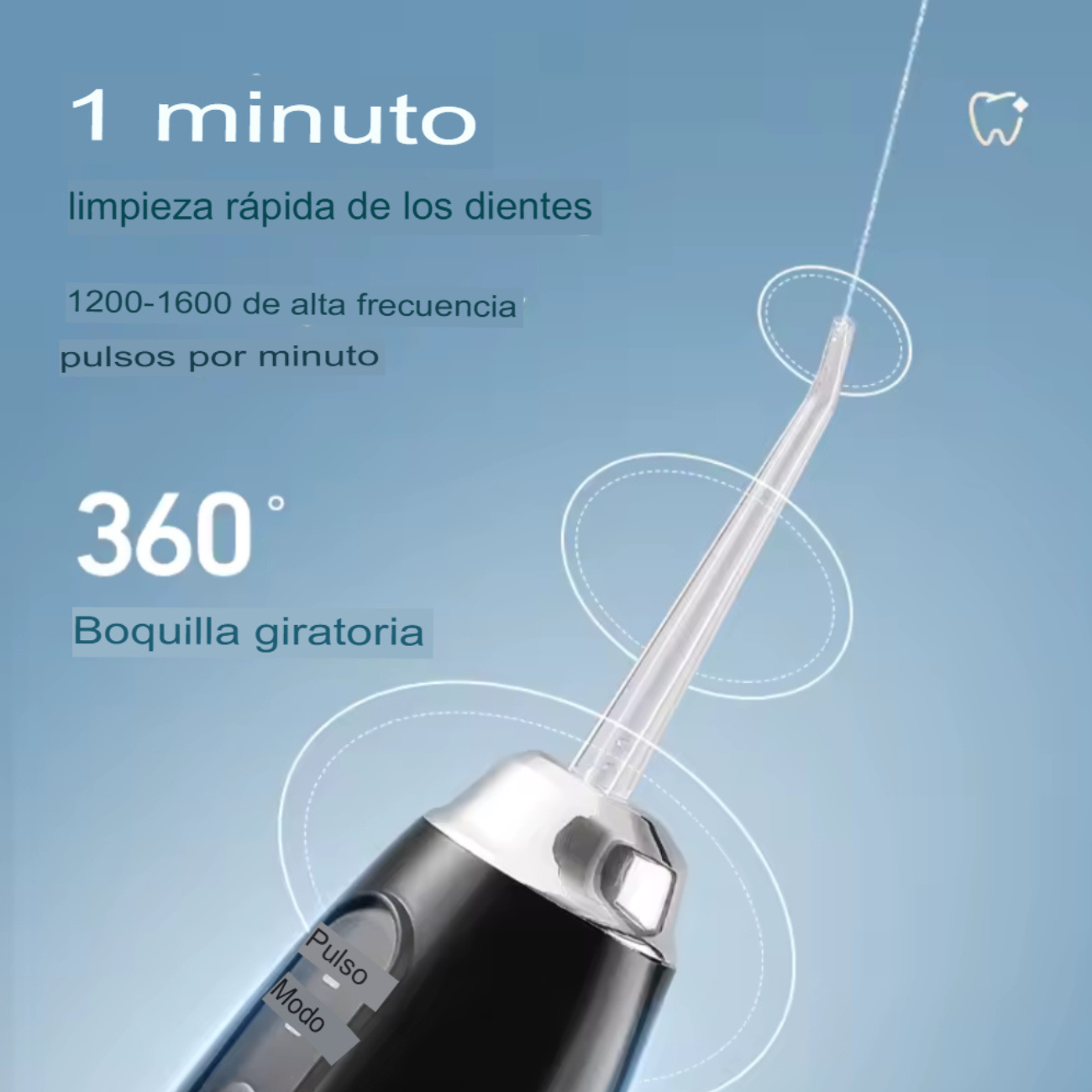 Irrigador Dental Eléctrico Portátil Con 4 Boquillas