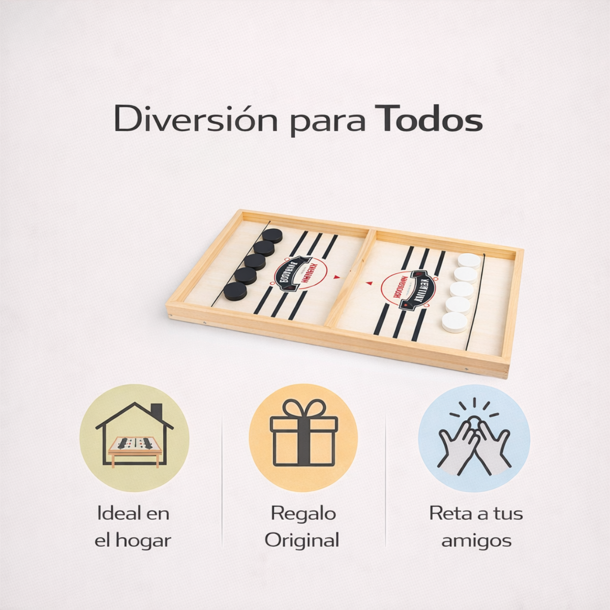 Juego Foosball Chess de Madera | Batalla de Rebote 2 Jugadores