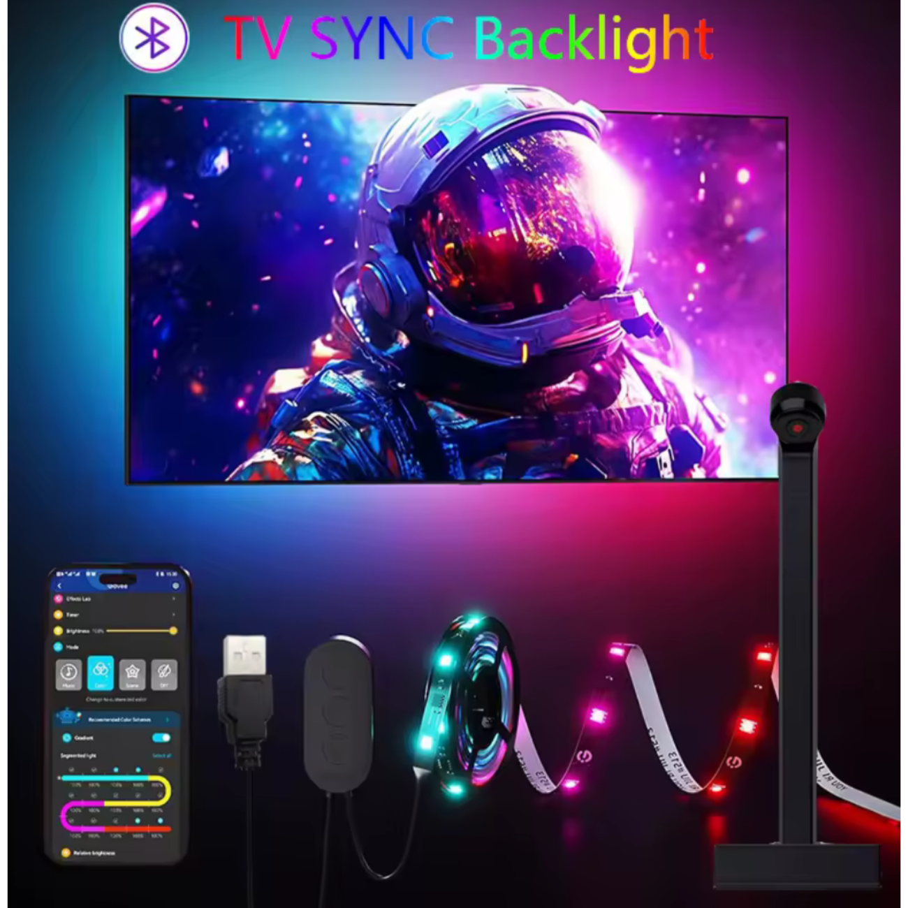 Tira Led Rgb Para Tv Sincroniza Colores Con Pantalla