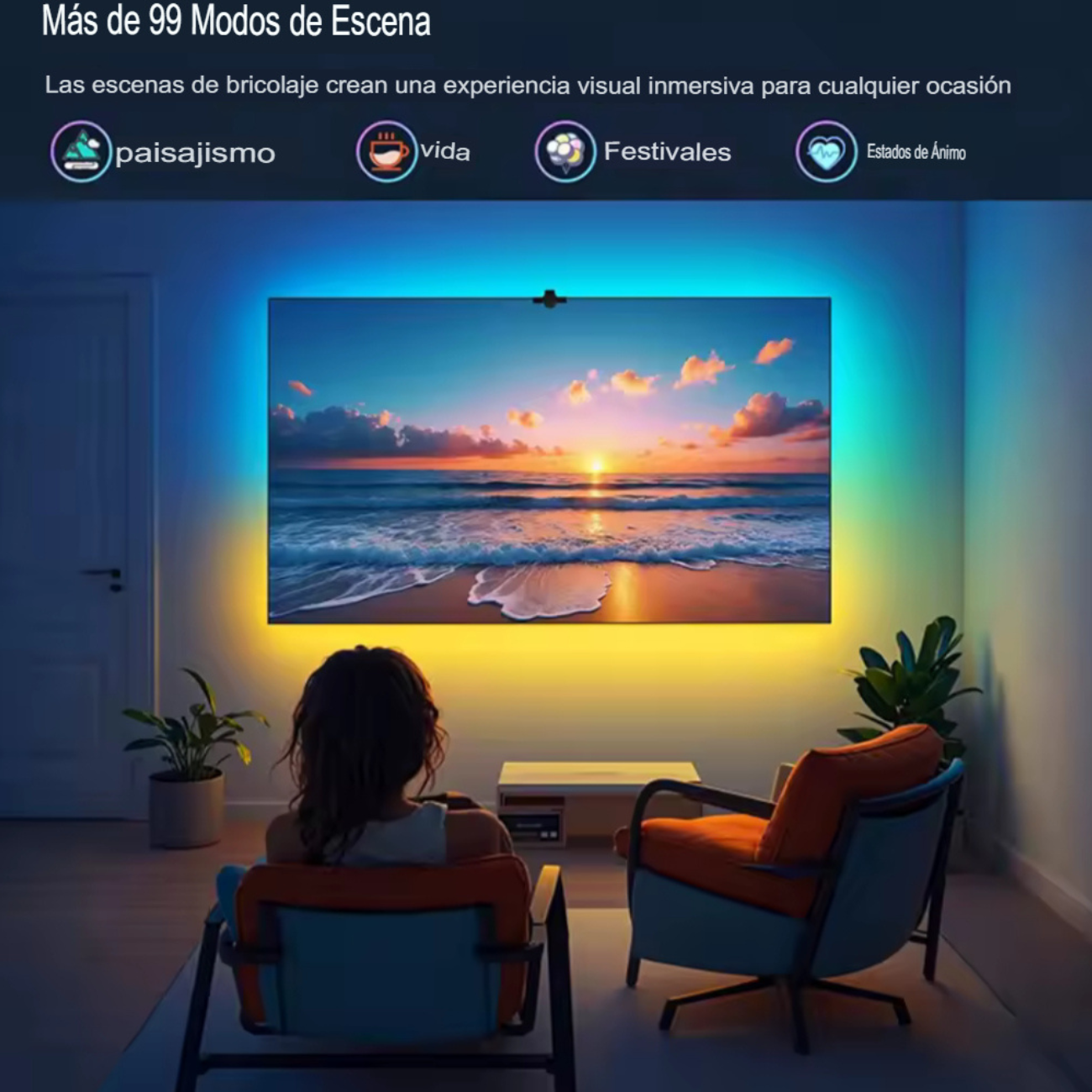 Tira Led Rgb Para Tv Sincroniza Colores Con Pantalla