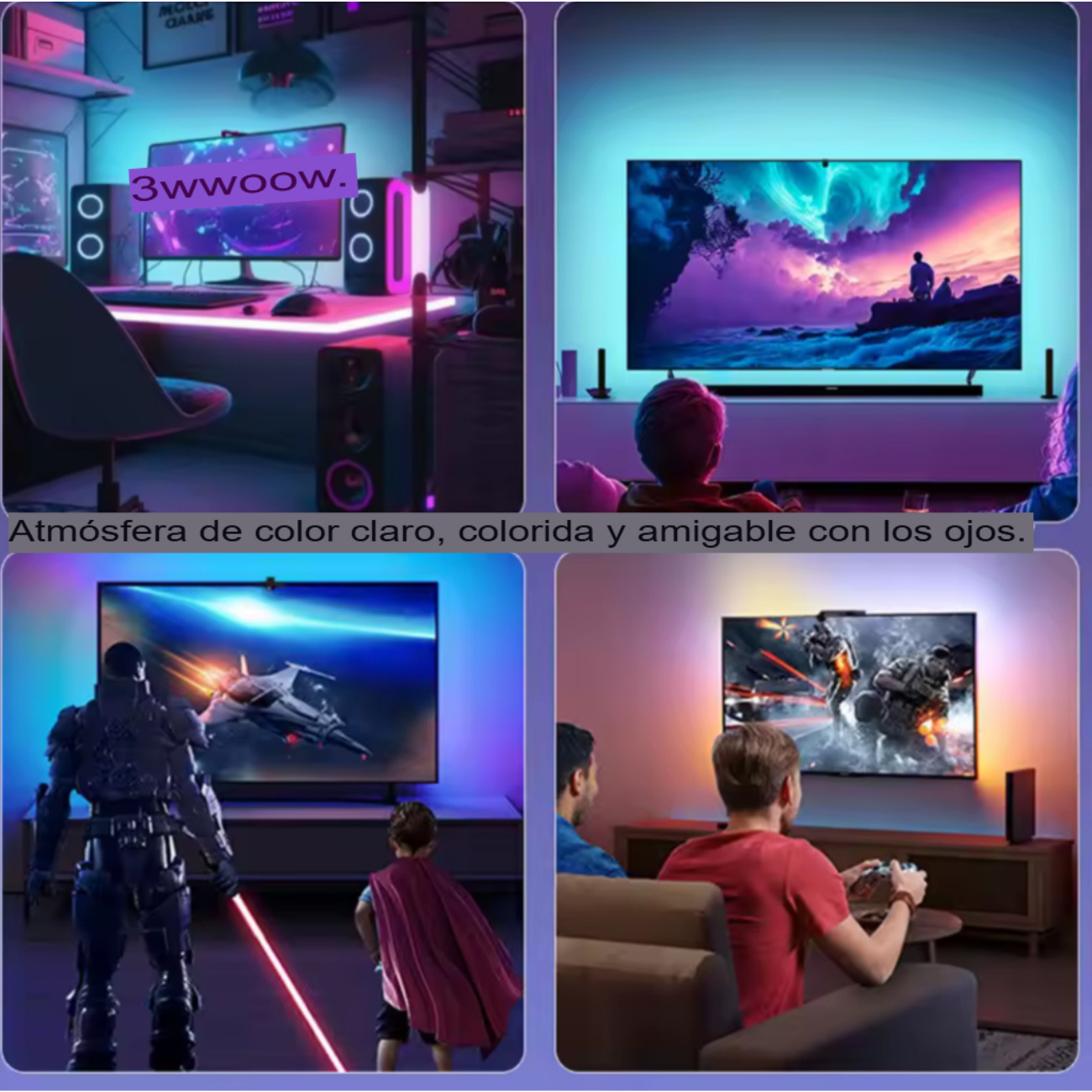 Tira Led Rgb Para Tv Sincroniza Colores Con Pantalla