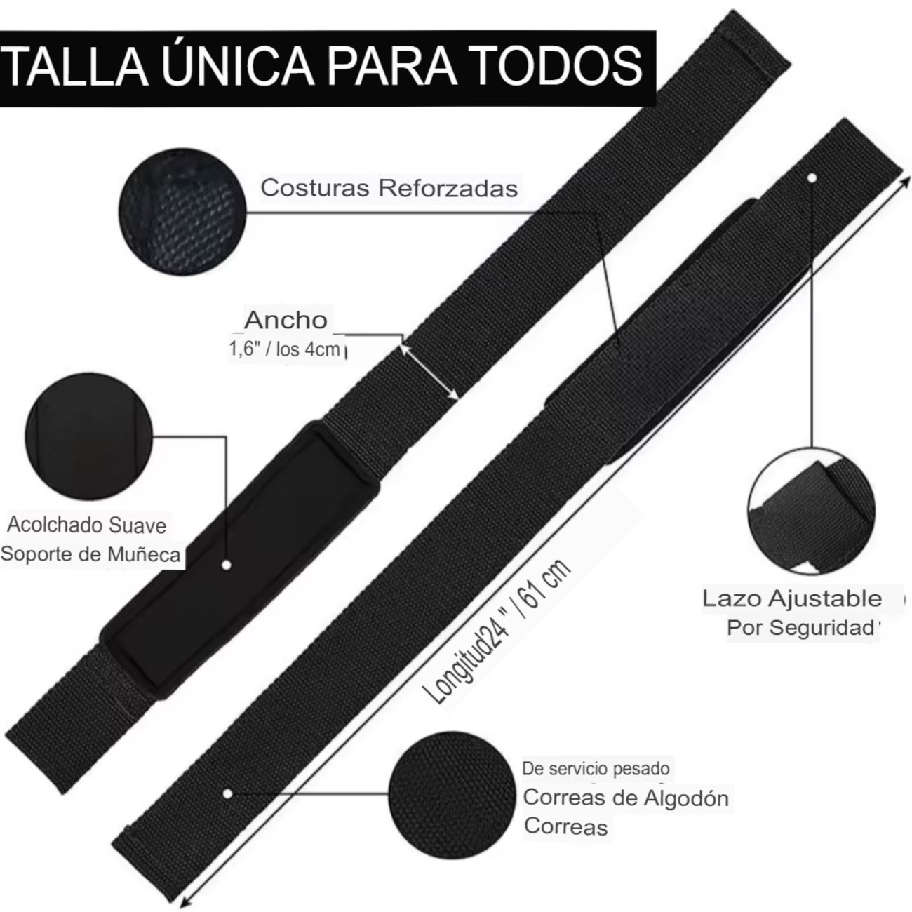 Lifting straps correas de muñeca gimnasio crossfit pesas