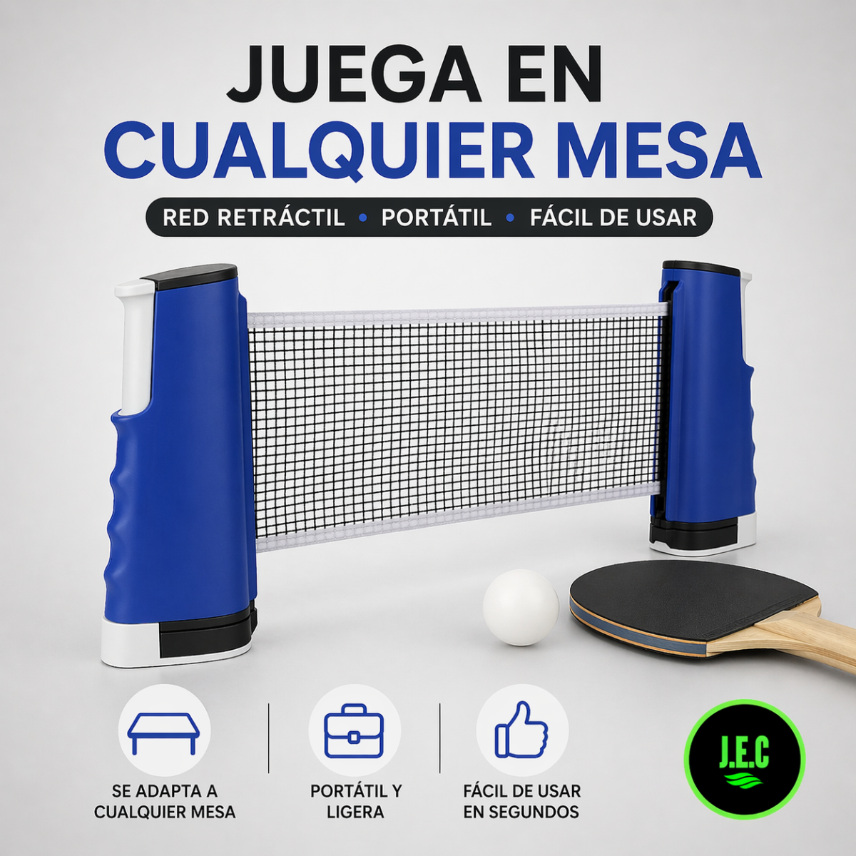 Red de Ping Pong Adaptable , Malla de Ping Pon Alta Calidad, se ajusta a cualquier mesa