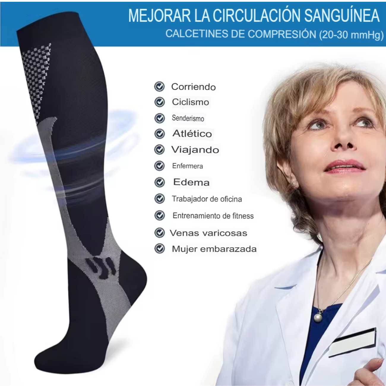 Calcetines De Compresión Deportivos Running Varices