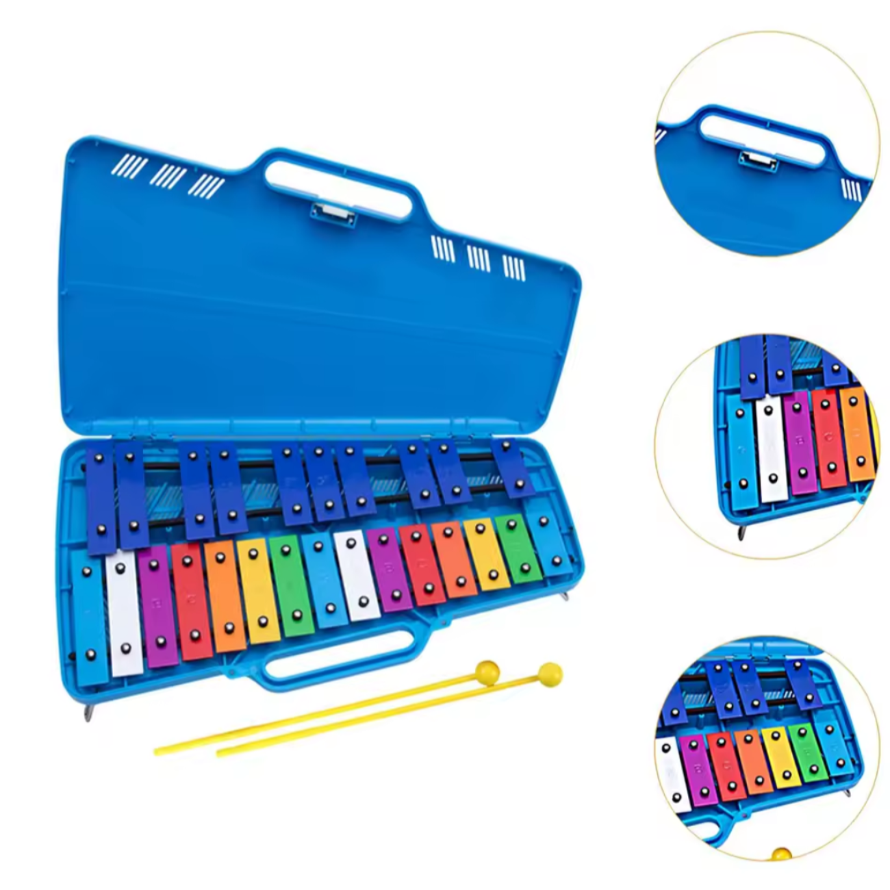 Metalófono Cromático De Colores Maletín Portátil Para Niños