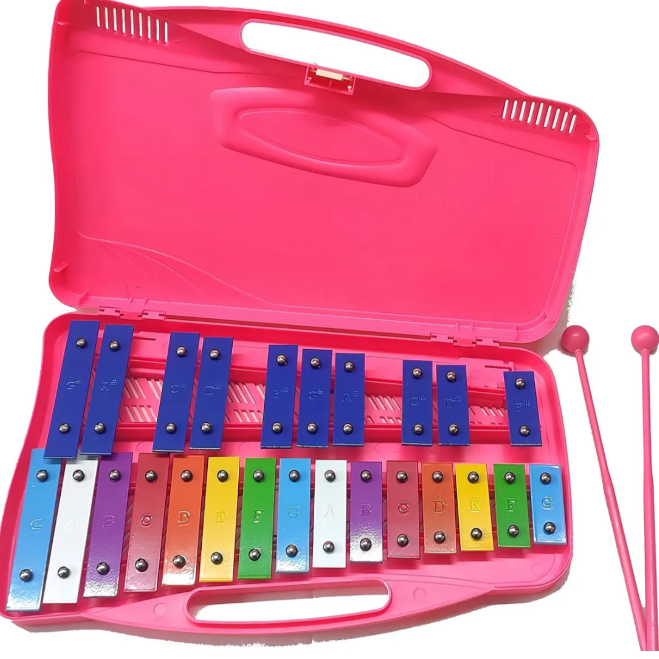 Metalófono Cromático De Colores Maletín Portátil Para Niños