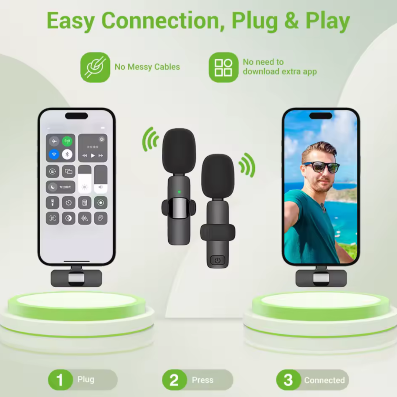 Micrófono Inalámbrico  Tipo C Gamer Bluetooth Reducción de Ruido