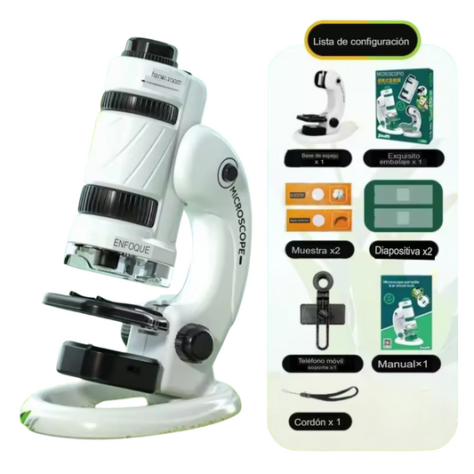 Microscopio Portátil Educativo 60x120x Con Accesorios