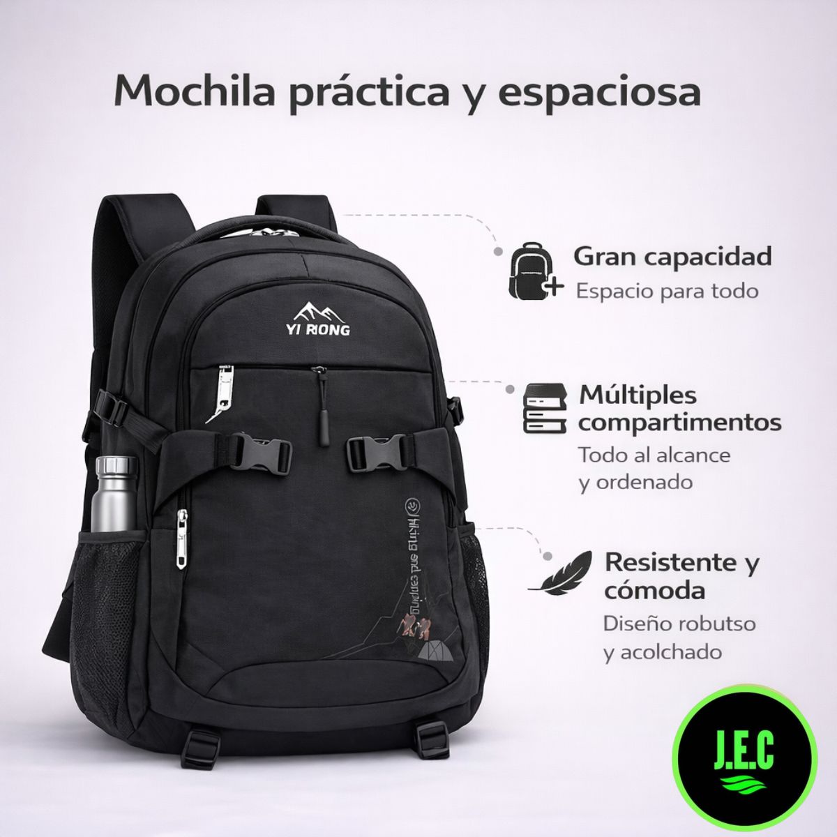 Mochila Grande Trekking Viaje 55cm Multicompartimentos