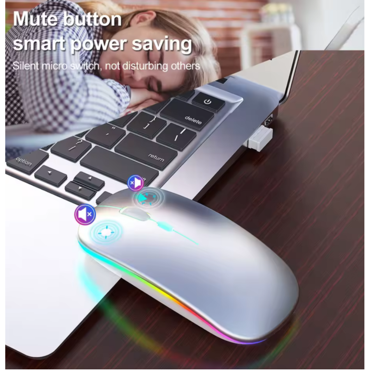 Mouse Inalámbrico Bluetooth 5.0 Ultradelgado Recargable