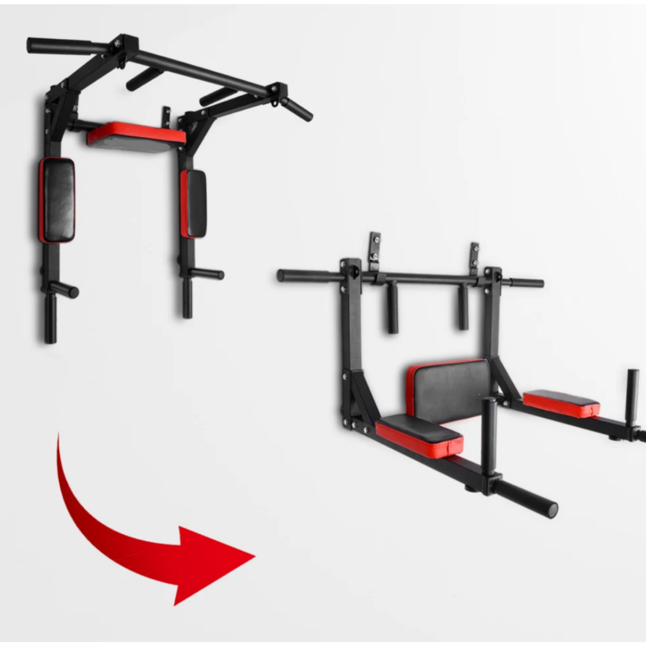 Barra Dominadas Multifuncional De Pared 8 En 1 Desmontable