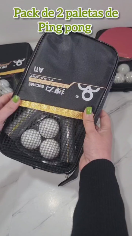 Pack Paleta de Ping Pong 6 estrellas  Mango largo