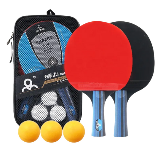 Pack de 2 Paletas de Ping Pong 5 estrellas +3 pelotas+ bolsa