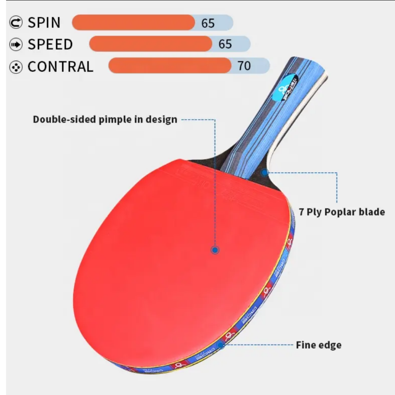 Pack de 2 Paletas de Ping Pong 5 estrellas +3 pelotas+ bolsa