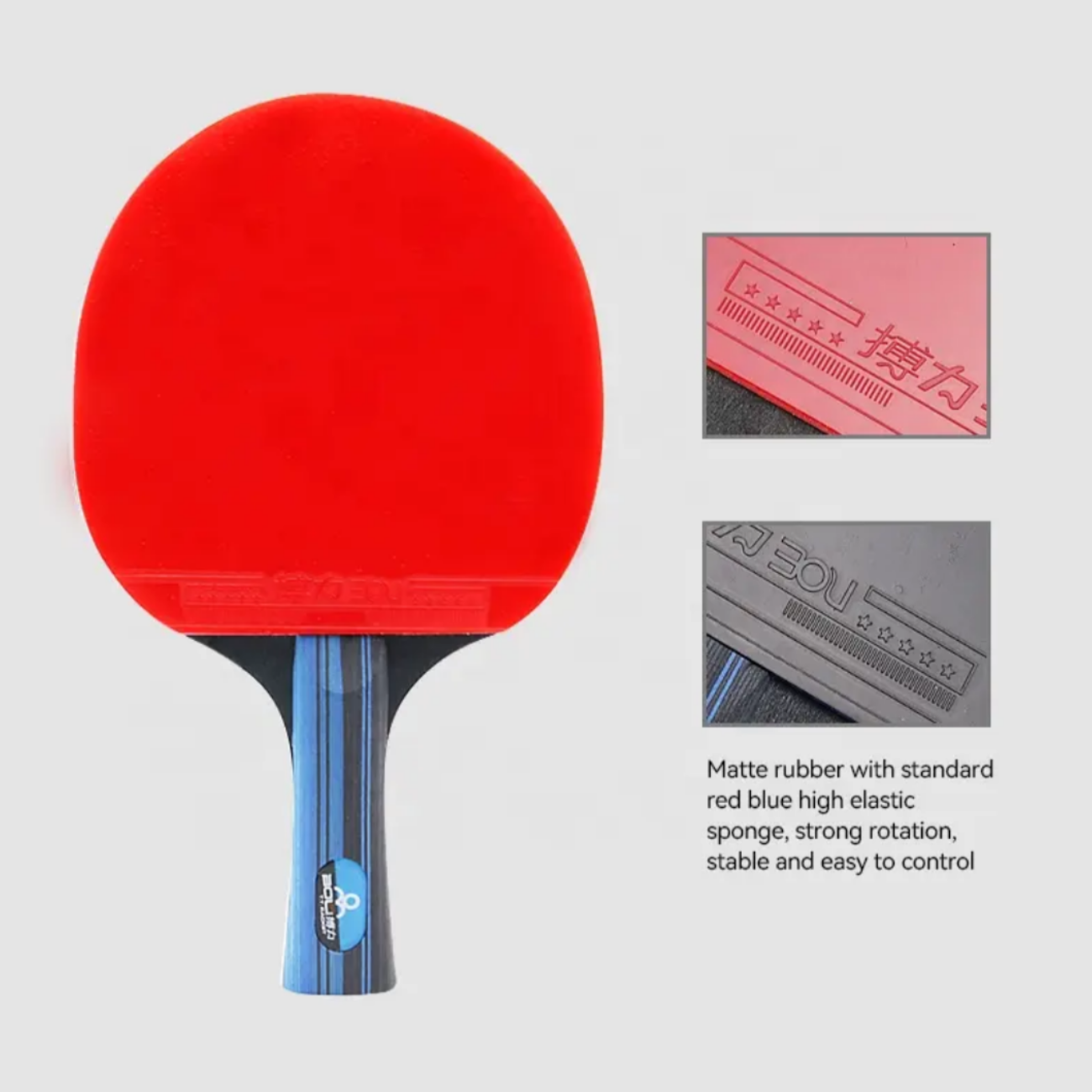 Pack de 2 Paletas de Ping Pong 5 estrellas +3 pelotas+ bolsa
